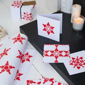Make Stenciled Snowflake Christmas Cards & Gift Wrap